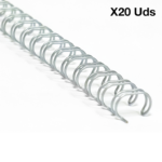 Anillo Metálico Silver 20mm 20 Unidades Capacidad 165 Hojas - Imagen 2