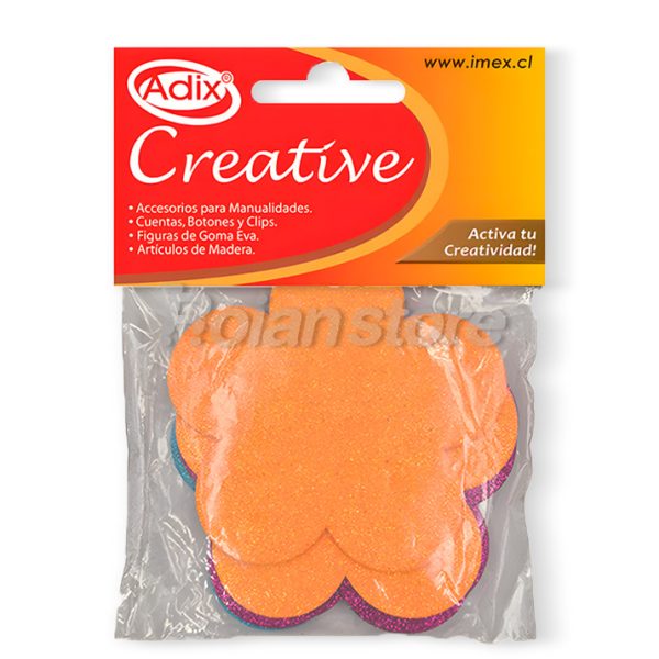 Goma Eva Adix Creative Flores de Goma Eva con Glitter 8 Sets