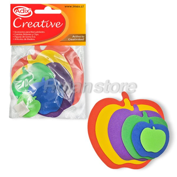 Goma Eva Adix Manzanas de Goma Eva Pack x 90 Sets 6 Colores