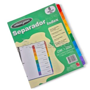 Separador Wilson Jones Papel Kraft Pack 6 Sets 8 Divisiones