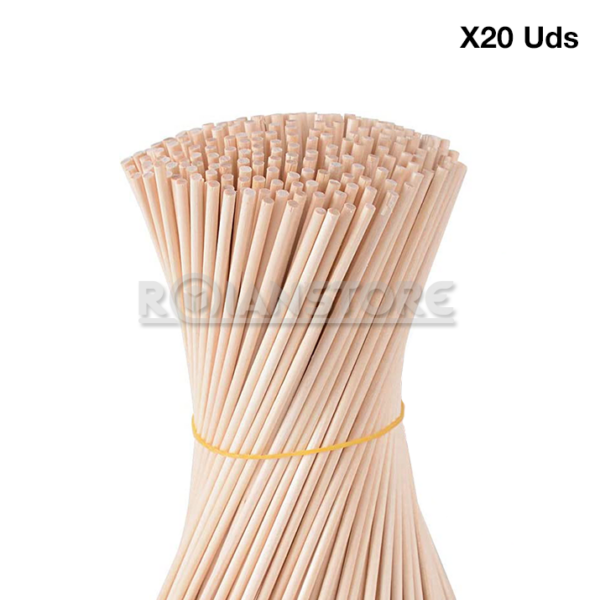 Palo Maqueta Redondo 10 mm x 50 cm Largo Set 20 unidades