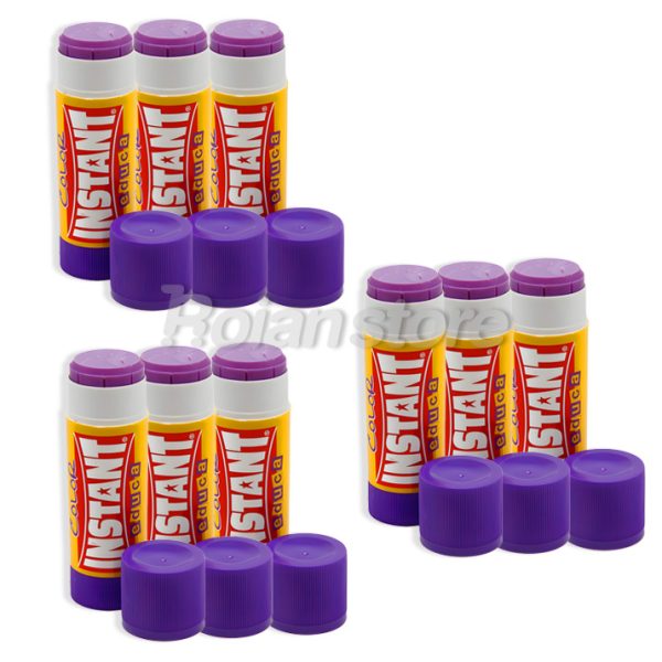 Barra Adhesiva Instant Educa Color 20g Pack 9 Unidades