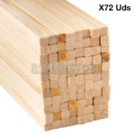 Palo Maqueta Cuadrado 3x3 mm x 50 cm Largo Set 72 unidades - Imagen 2