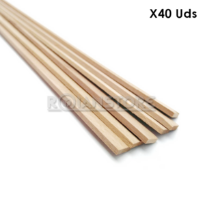 Palo Maqueta 4x10 mm x 50 cm Largo Set 40 unidades