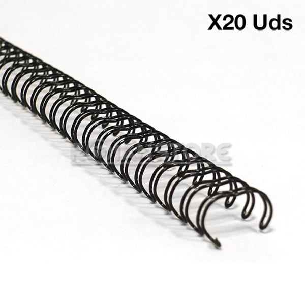 Anillo Metálico Negro 15mm 20 Unidades Capacidad 145 Hojas