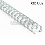 Anillo Metálico Silver 12mm 20 Unidades Capacidad 105 Hojas - Imagen 2