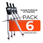 Pack 6und Compas Adix Metalico Borrador Minas Regulador - Imagen 2