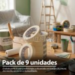 Cinta Enmascarar Masking Tape 9 UNDS 18MM-BEIGE 125MIC 40MT - Imagen 3