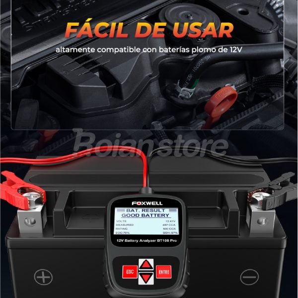 BT100 12V Car Battery Load Tester & Analyzer – Easy-to-Use Auto Charging System Checker