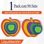 Goma Eva Adix Manzanas de Goma Eva Pack x 90 Sets 6 Colores - Imagen 2