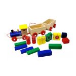 Tren de Carga de Madera con Bloques de Construccion - Imagen 5