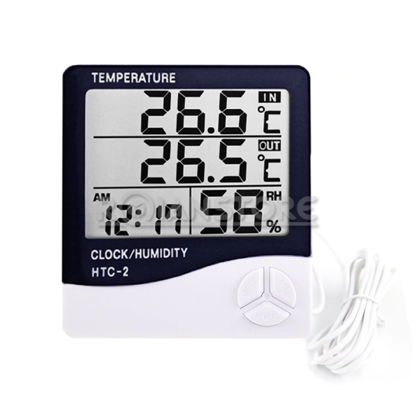 Reloj Higrometro Humedad Termometro Temperatura HTC-2 Sonda