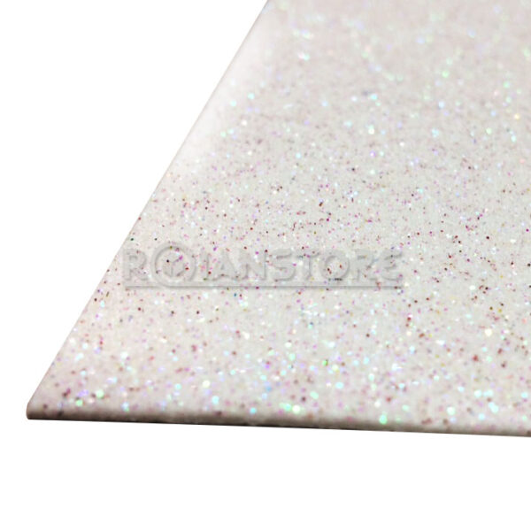 Pack 10 Pliegos Goma Eva Glitter 40x60 Cm Espesor 2mm  Blanco
