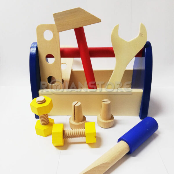 Caja De Herramientas 12 Piezas Juguete Didáctico Madera