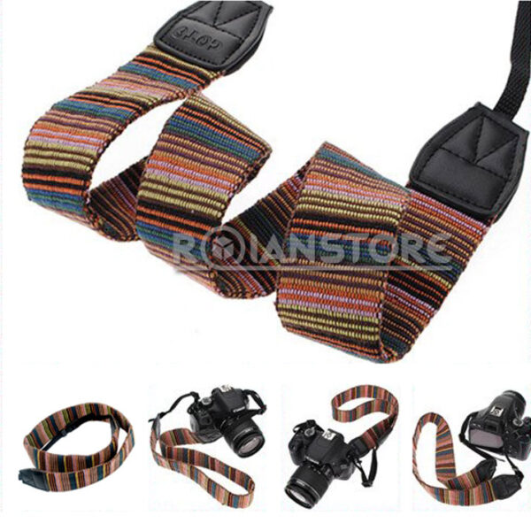 Correa Strap De Cuello Para Camaras Digital O Reflex Diseño a Rayas