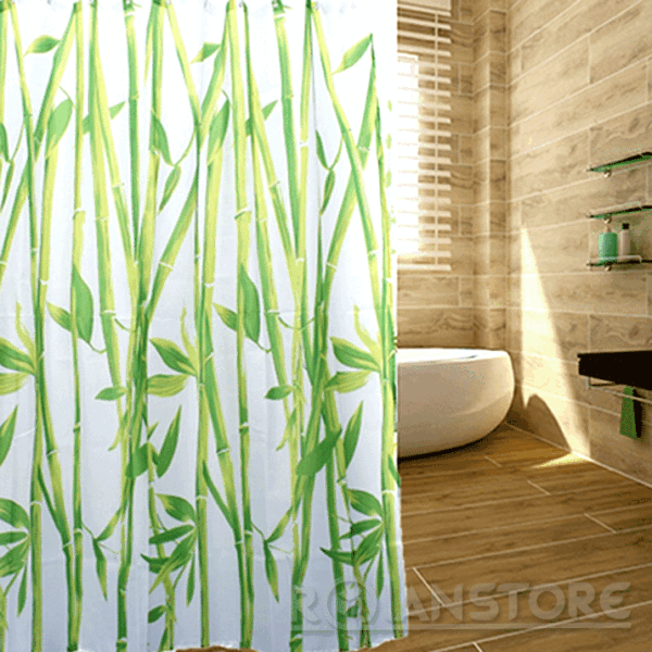 Cortina Baño Diseño Paisaje Natural Bamboo 180x180 Cms