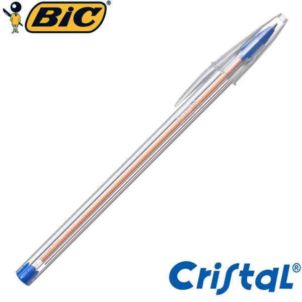 Lápiz Bic Azul Modelo Cristal Punta Fina