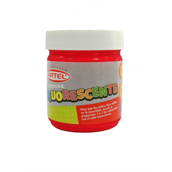 Tempera Fluorescente Color Rojo 100 ml