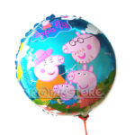Globo Peppa Pig Y Su Familia Metalizado 40cm Con Palito