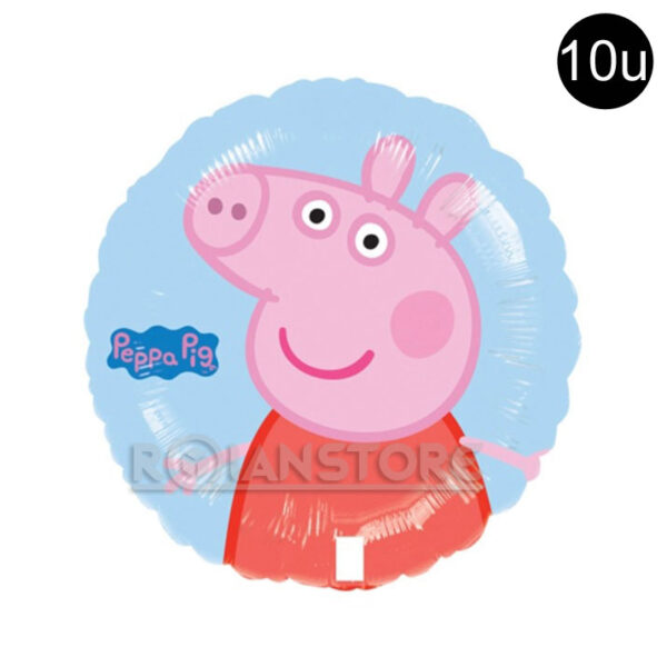 Globo Peppa Pig Opaco 40cm Con Palito Set de 10un