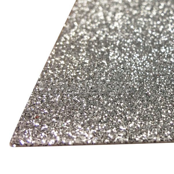 Pack 10 Pliegos Goma Eva Glitter 40x60 Cm Espesor 2mm Gris Plata