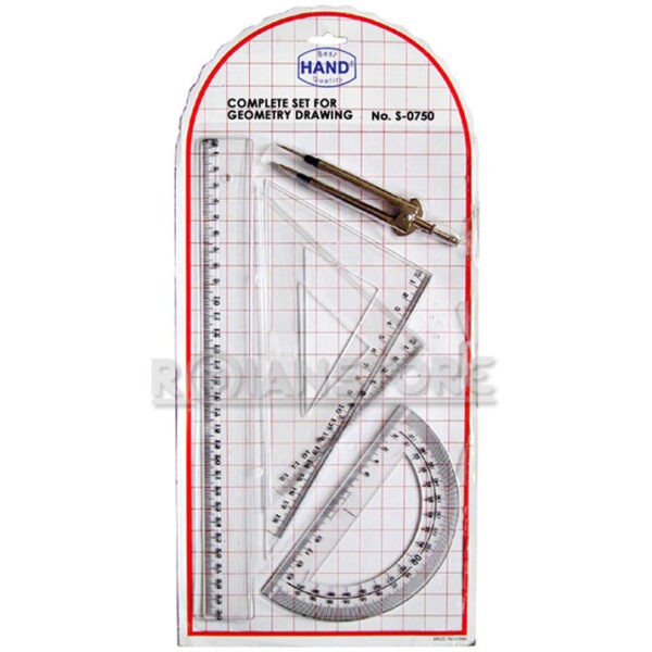 Regla Hand 30 cm. Set De Geometría 5 Piezas Unidad