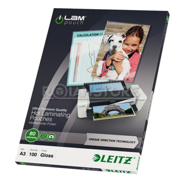 Láminas De Plastificar (Pouches) Leitz A3 80 Micrones
