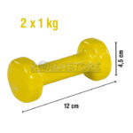 Set Mancuernas 2 Kg - 2 X 1 Kg Grs Antideslizantes Vinilo - Imagen 10