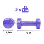 Set Mancuernas 2 Kg - 2 X 1 Kg Grs Antideslizantes Vinilo - Imagen 15