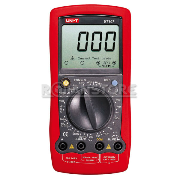 Multimetro Automotriz UNI-T UT107 AC/DC RPM Probador Bateria
