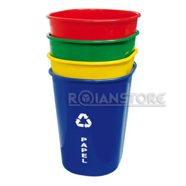 Papelero Roian Plástico Reciclaje 4 Colores 4 Unidades