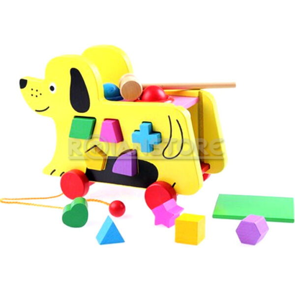 Perro con Bloques de Figuras Didacticas