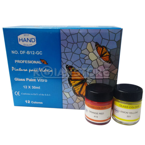 Pintura Hand para Vidrio 12 Colores