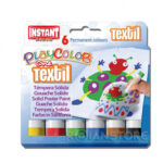 Tempera Sólida Escolar Textil 6 Colores 10 gr Instant