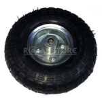 Rueda Con Neumatico Camara Valvula Y Eje Para Carrito 26 cm