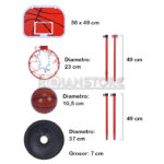 Set De Basketball Incluye Base Aro Pedestal Pelota y Malla - Imagen 18