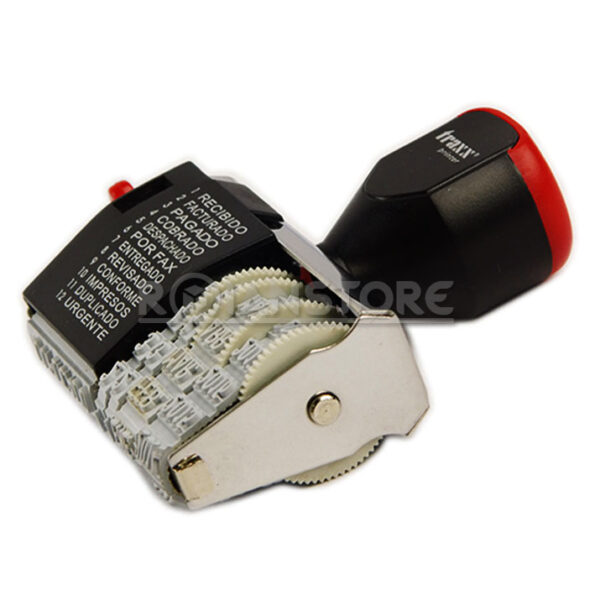 Sello Timbre Fechador Manual Traxx 4mm 12 Leyendas