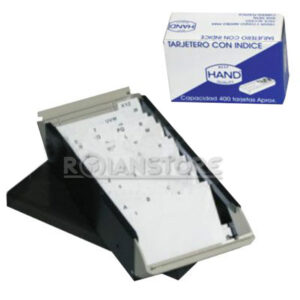 Tarjetero Porta 400 Tarjetas de Visita con Índice Base Metal
