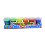 Pintura Glitter en Estuche de 6 colores 15 ml c/u