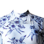 Traje Baño Deportivo lycra Manga Larga Flores Azules - Imagen 7