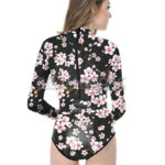 Traje Baño Deportivo lycra Manga Larga Flores Japonesas - Imagen 9