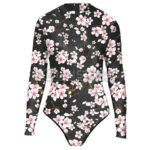 Traje Baño Deportivo lycra Manga Larga Flores Japonesas - Imagen 5