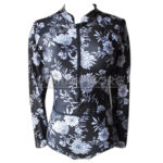 Traje Baño Deportivo lycra Manga Larga Negro con Flores - Imagen 10