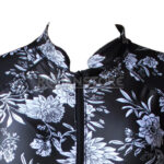 Traje Baño Deportivo lycra Manga Larga Negro con Flores - Imagen 5
