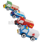 Vehículos de Emergencia Juguete Didáctico De Madera Para Niños - Imagen 2
