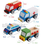Vehículos de Emergencia Juguete Didáctico De Madera Para Niños - Imagen 4