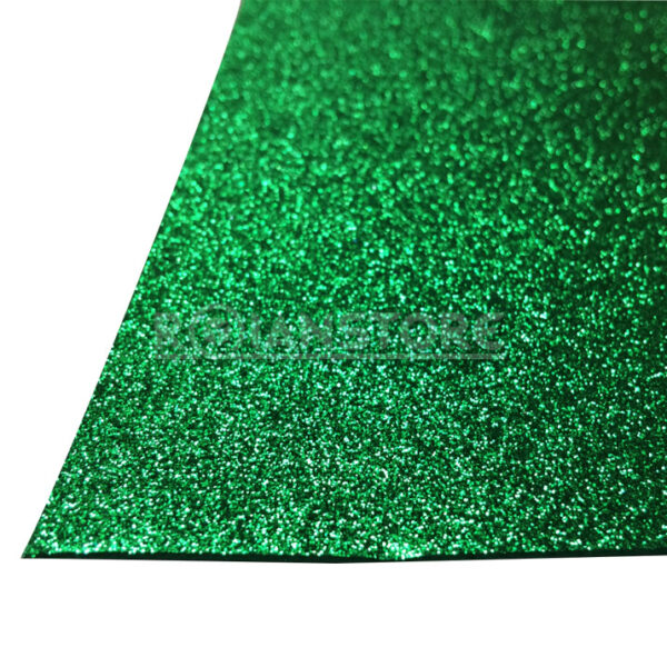 Pack 10 Pliegos Goma Eva Glitter 40x60 Cm Espesor 2mm Verde