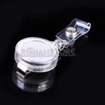 Porta Credencial o Tarjeta de Identificacion Tipo Yoyo Color Blanco Pack 25un