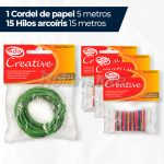 Pack Hilo Arcoiris 15m Cordel Papel Verde 5m Adix Creative - Imagen 3