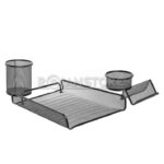Set De Escritorio Hand Metal Rejilla 4 Piezas Negro